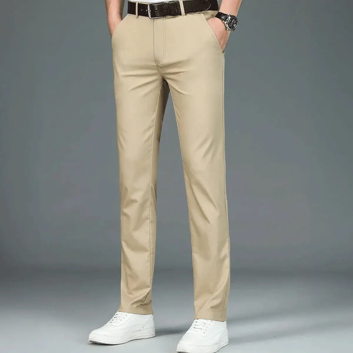 Luffy® Flexible Social Trousers with Complimentary Leather Belt