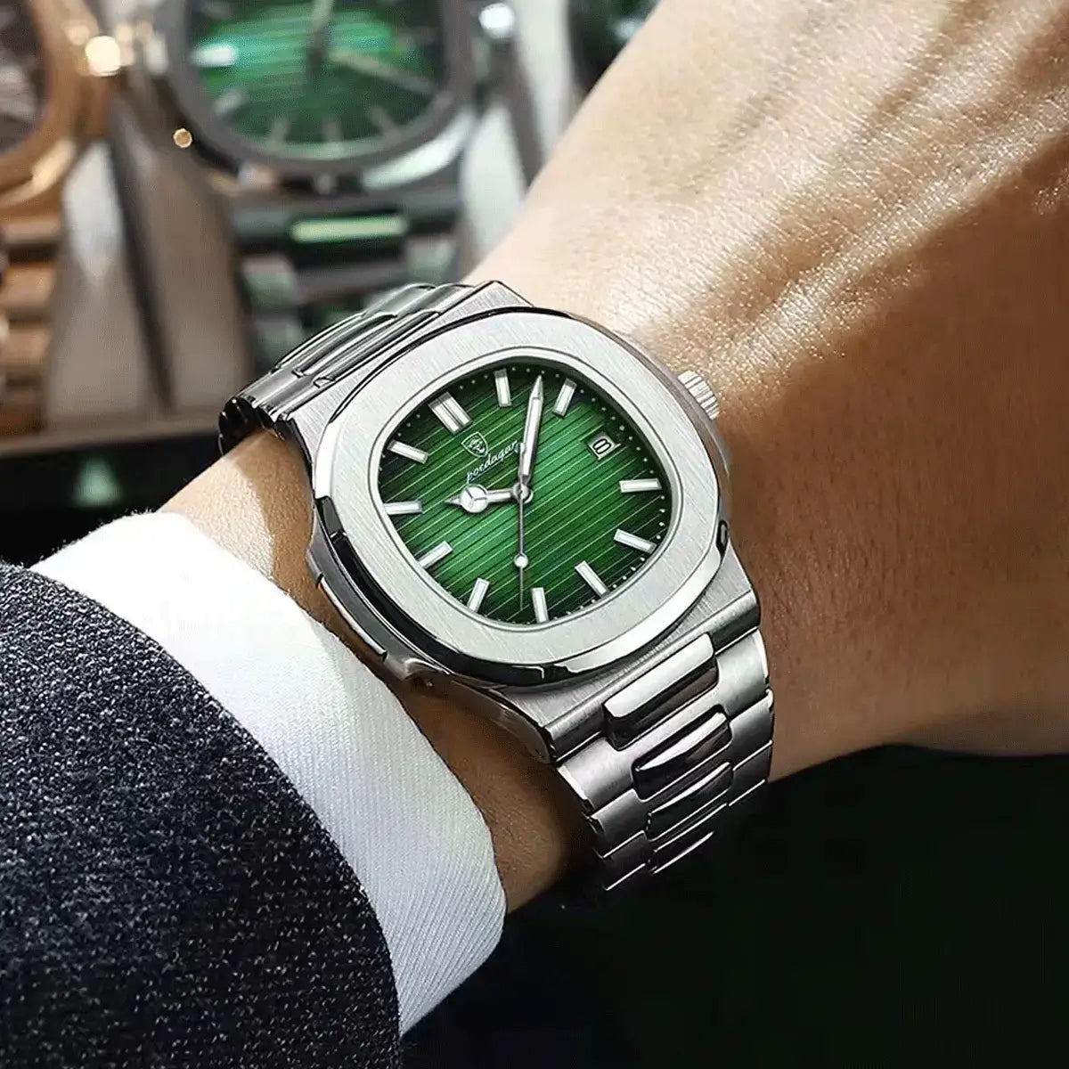 Men's Luxe Nautilus™ Watch with Complimentary Bracelet Kit – Incredible Deal!