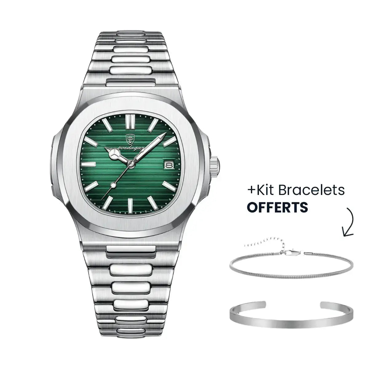 Men's Luxe Nautilus™ Watch with Complimentary Bracelet Kit – Incredible Deal!