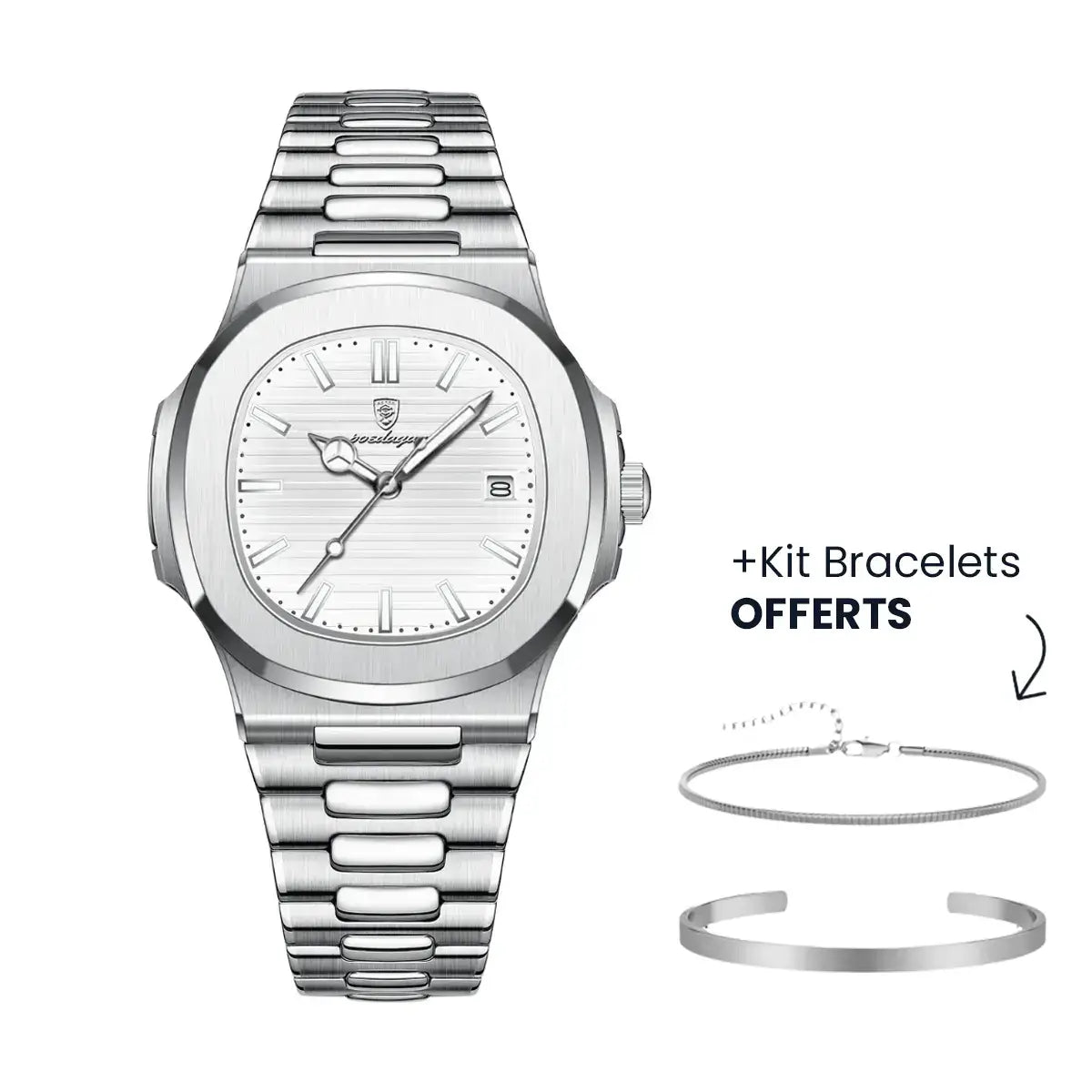 Men's Luxe Nautilus™ Watch with Complimentary Bracelet Kit – Incredible Deal!