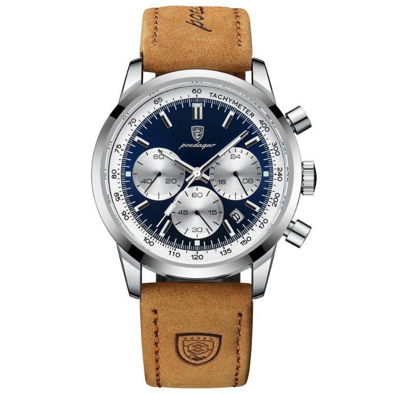 Orion Stainless Steel Watch for Men with Stylish Leather Strap
