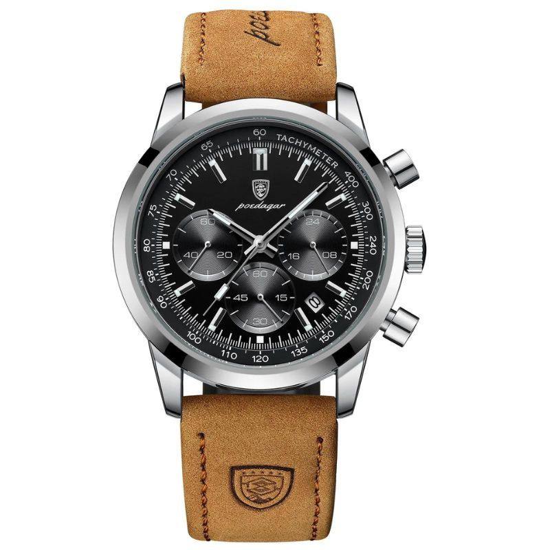 Orion Stainless Steel Watch for Men with Stylish Leather Strap