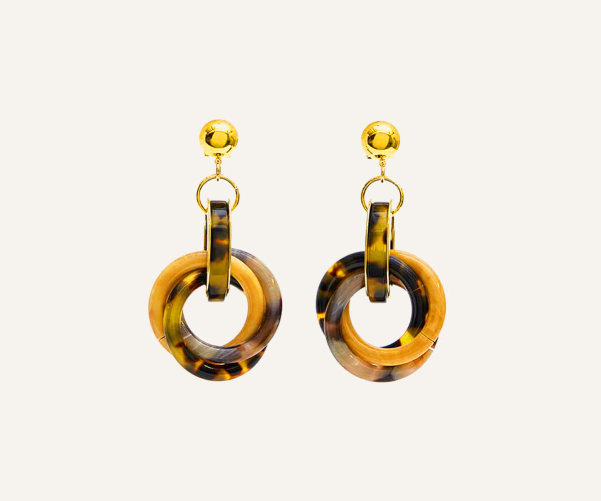 Faux Tortoiseshell Drop Earrings
