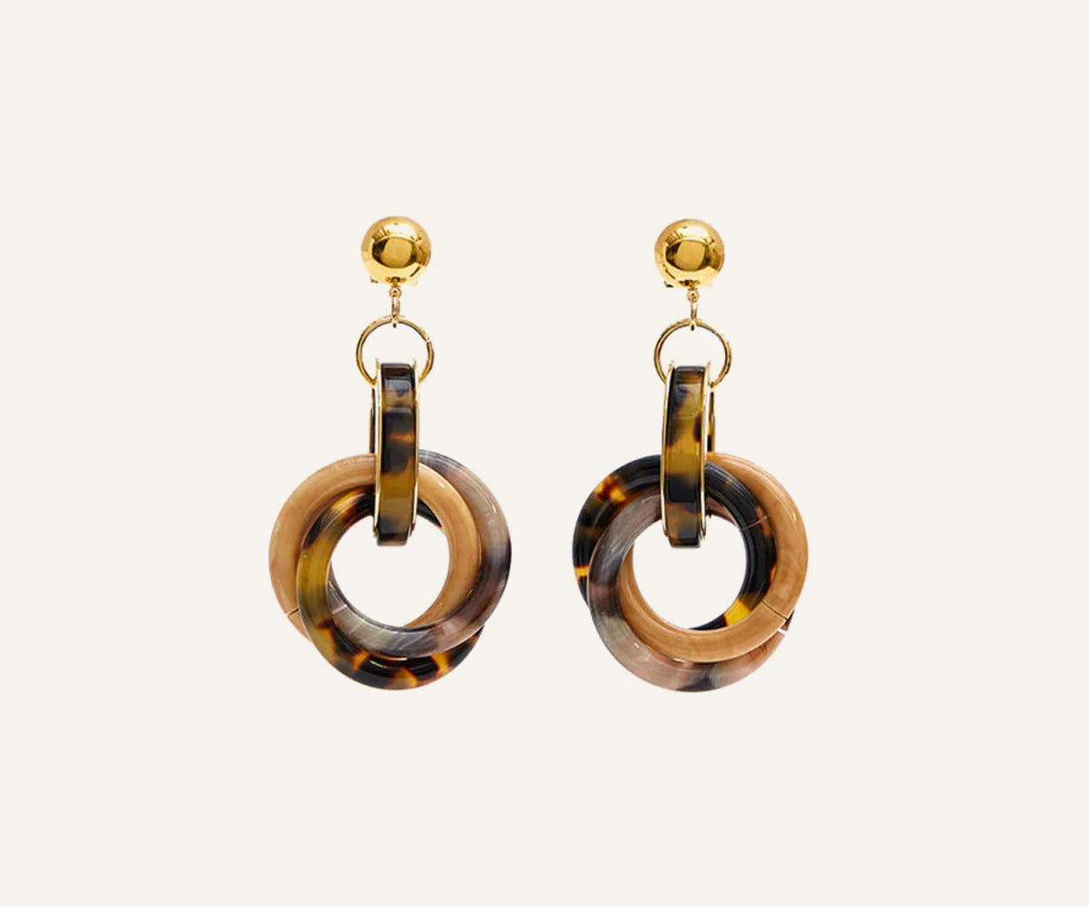 Faux Tortoiseshell Drop Earrings